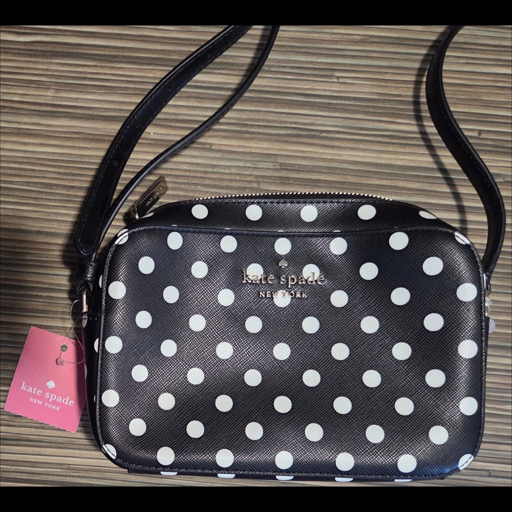 Kate Spade Black & White Polka Dot Crossbody Bag